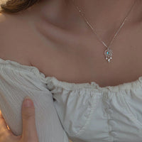 Collier en argent Lune Cristal Attrape-rêves