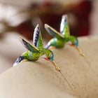 Boucles d'oreilles créatives exclusives en forme de colibri