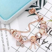 Bracelet Attrape-Rêves Rose avec pendentifs en argent