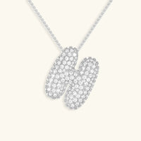 Collier en Diamants avec Initiale en Bulle