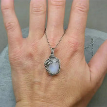 Collier avec pierre de lune - Pendentif en fil métallique