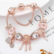Bracelet Attrape-Rêves Rose avec pendentifs en argent