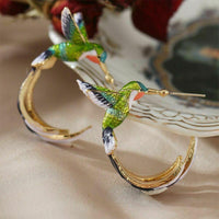 Boucles d'oreilles créatives exclusives en forme de colibri