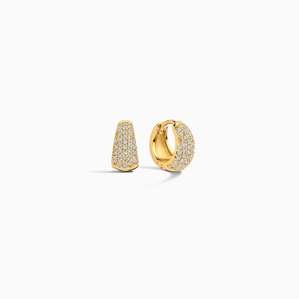 Boucles d'oreilles Huggie Pavé Diamant | Or