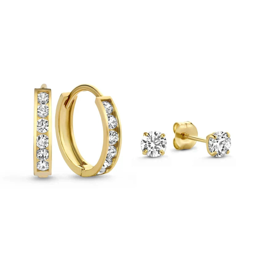 Ensemble de Boucles d'Oreilles Pierres Célestes | Or