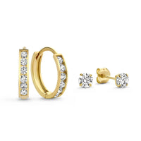 Ensemble de Boucles d'Oreilles Pierres Célestes | Or