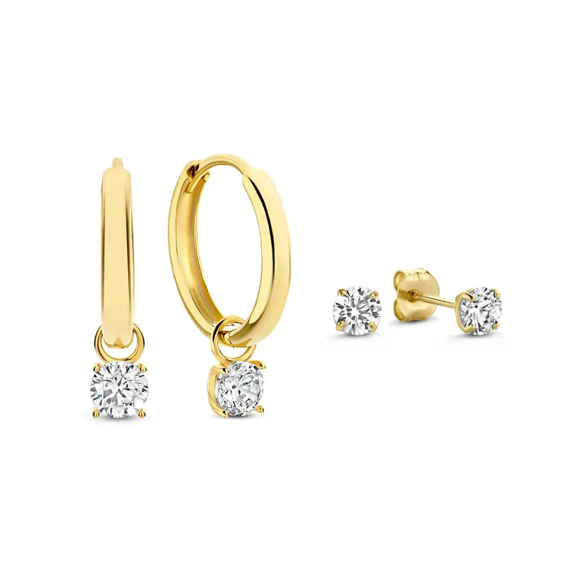 Ensemble de Boucles d'Oreilles Larmes de Lune | Or