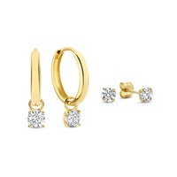Ensemble de Boucles d'Oreilles Larmes de Lune | Or