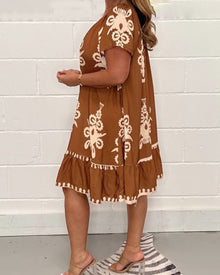 Robe imprimée à col rond