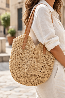 Sac fourre-tout en paille pour femme