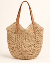 Sac fourre-tout en paille pour femme