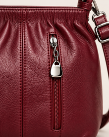 Sac À Main Décontracté Plissé Seau Cuir Souple
