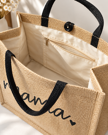 Sac à bandoulière grande capacité en lin portable