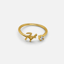 Bague en Or avec Lettre Personnalisée (Ajustable)