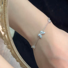 Bracelet en Argent Papillon Bleu qui Brille dans l'Obscurité