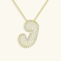 Collier en Diamants avec Initiale en Bulle
