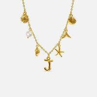 Collier Océan avec Lettre en Or