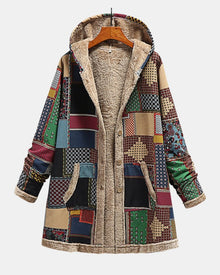 Automne - Patchwork Terrestre Douillet avec Capuche