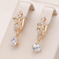 Boucles d'oreilles élégantes en zirconium doré