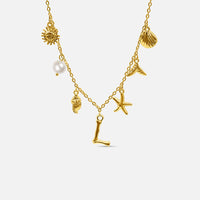 Collier Océan avec Lettre en Or