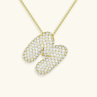 Collier en Diamants avec Initiale en Bulle