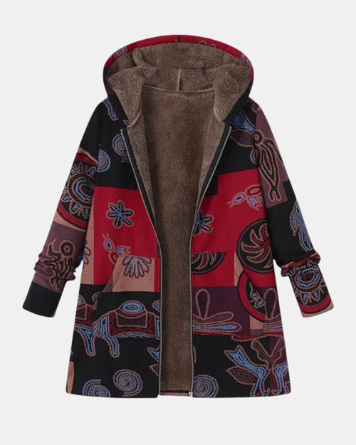 Marina - Hoodie Manteau Patchwork Abstrait Boho