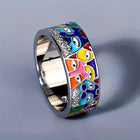 Bague en argent avec des yeux multicolores