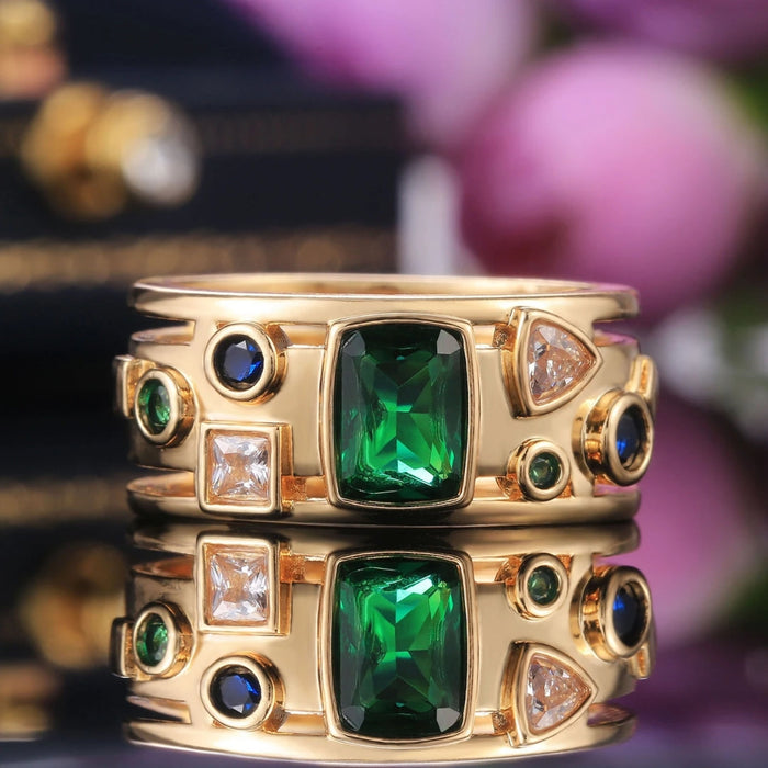 Bague avec des cristaux colorés