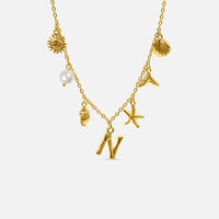 Collier Océan avec Lettre en Or