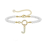 Bracelet en Or avec Perles et Lettre