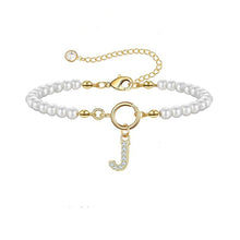Bracelet en Or avec Perles et Lettre
