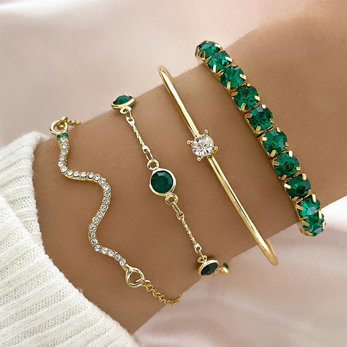Ensemble de Bracelets Émeraude Pure