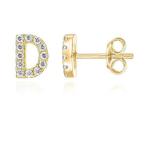 Boucles d'oreilles en Or Blanc avec Initiale