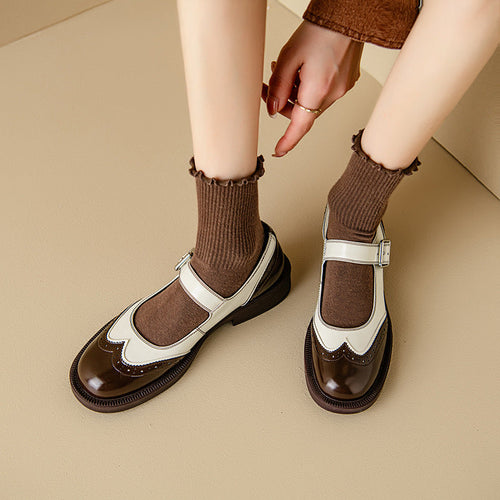 Aurenza - Chaussures Mary Jane femme bicolores