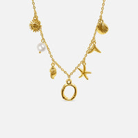 Collier Océan avec Lettre en Or