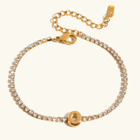 Bracelet Élégant en Or avec Lettre en Bulle