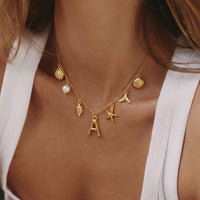 Collier Océan avec Lettre en Or