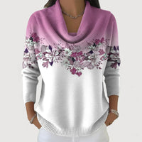 Amore | Pull fleuri avec un col doux