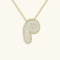 Collier en Diamants avec Initiale en Bulle