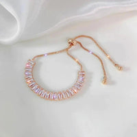 Bracelet ajustable en zircon cubique en or et argent