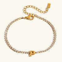 Bracelet Élégant en Or avec Lettre en Bulle