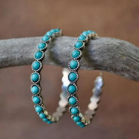 Boucles d'oreilles circulaires en turquoise