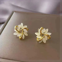 Boucles d'oreilles Sonja Luxe en Opale Blanc