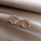 Floral avec zircon en or
