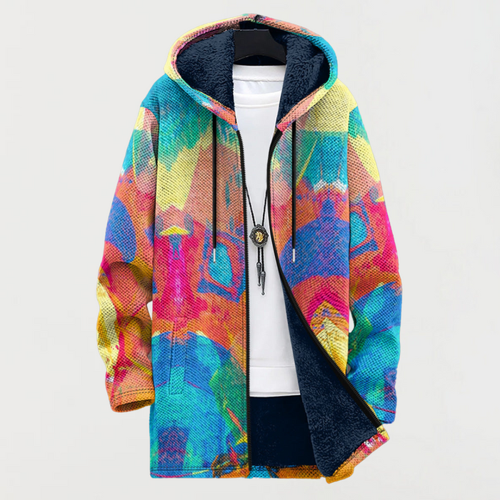 Veste avec un motif artistique coloré