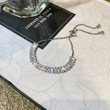 Bracelet ajustable en zircon cubique en or et argent