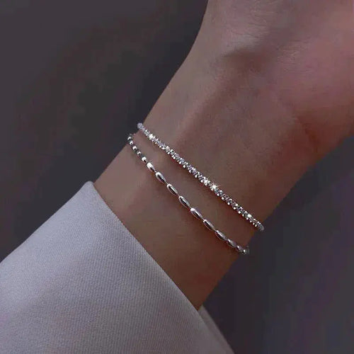 Bracelet en argent avec zircon