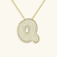Collier en Diamants avec Initiale en Bulle