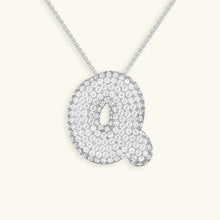 Collier en Diamants avec Initiale en Bulle