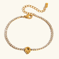 Bracelet Élégant en Or avec Lettre en Bulle
